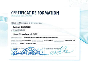Certyfikat FibroScan